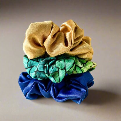 Green Stained Glass Cotton Scrunchie