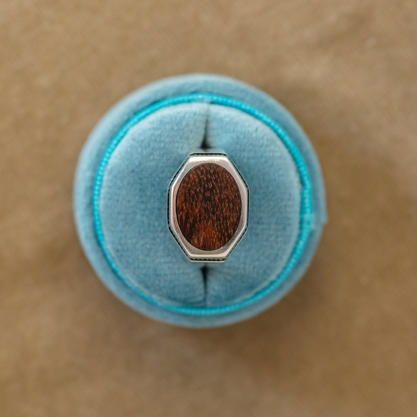 Vintage Style Wood Signet Ring