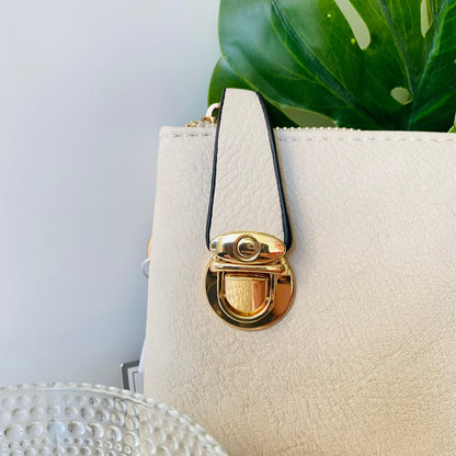 Ivory Vegan Leather Handbag