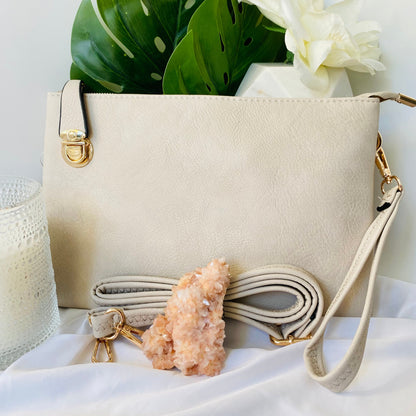 Ivory Vegan Leather Handbag