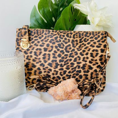 Leopard-Mustard Vegan Leather Handbag